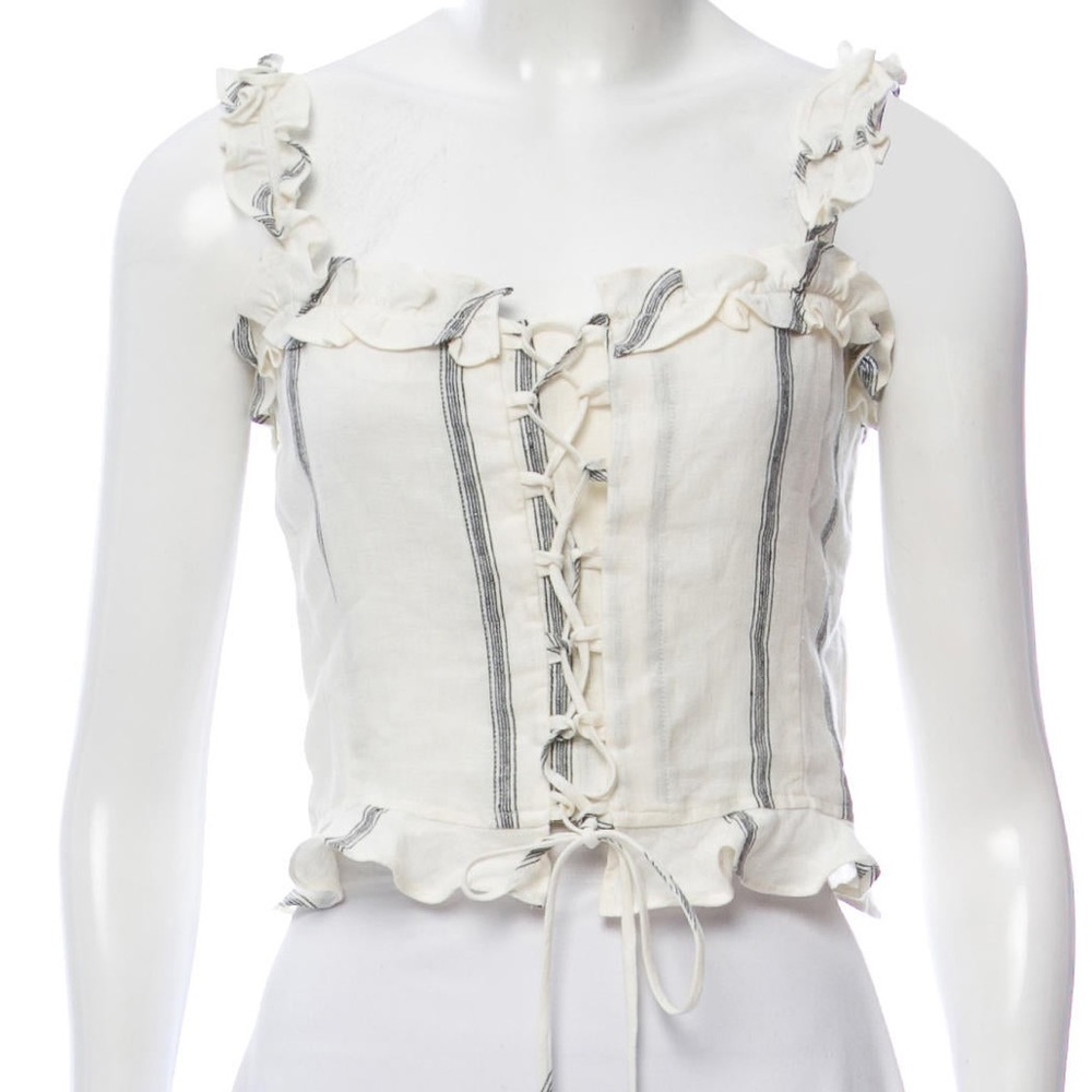Reformation Bayley Corset Stripe Top